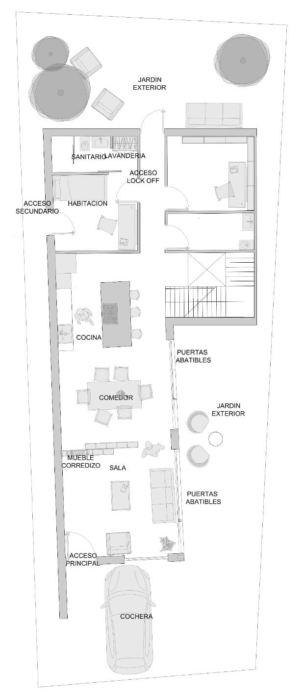 Planta baja de anteproyecto de la Residencia Senior Living